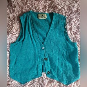 Fashion Brand Company Teal Linen Vest